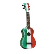 WIKI UK/IT - гитара укулеле сопрано, рисунок "итальянский флаг", чехол в комплекте