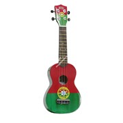 WIKI UK/PTL - гитара укулеле сопрано, рисунок "португальский флаг", чехол в комплекте