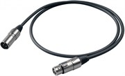 PROEL BULK250LU3 - микрофонный кабель, XLR (папа) &lt;-> XLR (мама), длина - 3м