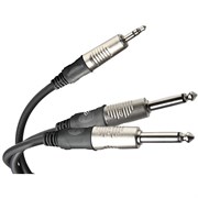 Die HARD DHT545LU3 - проф. аудио кабель, 2х6,3 джек моно &lt;-> 3,5 джек стерео, длина 3м