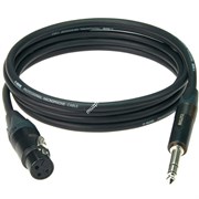 KLOTZ M1FS1B0750 готовый микрофонный кабель MY206, длина 7.5м, XLR/F Neutrik, металл черный - стерео Jack Neutrik, металл