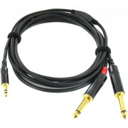 Cordial CFY 1.5 WPP кабель Y-адаптер джек стерео 3.5мм—2 джека моно 6.3мм male, 1.5м, черный