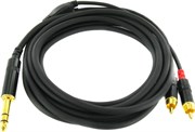 Cordial CFY 3 VCC кабель Y-адаптер джек стерео 6.3мм—2xRCA, 3.0м, черный