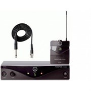 AKG Perception Wireless 45 Instr Set инструментальная радиосистема BD U2. 1хSR45 стационарный приёмник, 1хPT45 поясной передатчик, гитарный кабель MK GL, универсальный б/п, 1хАА батарея.
