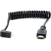 Atomos Right-Angle Micro to Mini HDMI Coiled Cable 30 cm