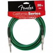 FENDER 20' CALIFORNIA INSTRUMENT CABLE SURF GREEN инструментальный кабель 6 метров, цвет зеленый