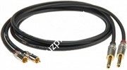 KLOTZ ALPP009 инсертный кабель 2 RCA папа х 2 Jack mono, позолоченные контакты, кабель AC106, чёрный, длина 0,9 м