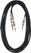 HORIZON YS-P-3 инсертный Y-кабель переходник, разъемы стерео джек male - 2 моно джека male , длина 1 метр, цвет черный