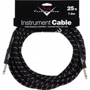 FENDER CUSTOM SHOP 25' INSTRUMENT CABLE BLACK TWEED инструментальный кабель, 7,5 м, чёрная твидовая оболочка