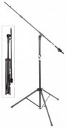 QUIK LOK A85 студийная телескопическая микрофонная стойка типа журавль-overhead на треноге, цвет - чёрный