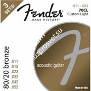 FENDER 80/20 Bronze Acoustic Strings, Ball End, 70CL .011-.052 Gauges, 3-Pack Комплект струн (Упаковка из 3-х компл.)