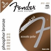 FENDER Phosphor Bronze Acoustic Guitar Strings, Ball End, 60-12L .010-.048 Gauges, Set of 12 Комплект струн (Упаковка из 12-и ко