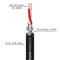 ROXTONE MC022/100 Black Симметричный микрофонный кабель из бескислородной меди 100м на картонной катушке, 2x0,50мм2., D 6,8мм, AWG: 20., 100% экранирование (спираль из луженой медной проволоки + алюминиевая фольга), цвет: Черный. Температурный режим экспл - фото 151093