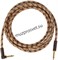 FENDER 10' ANG CABLE, PURE HEMP BRN инструментальный кабель, цвет коричневый, 10' (3,05 м) - фото 166531