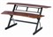 QUIK LOK Z630CY 2-х уровневый рабочий стол с деревянным покрытием и 2 рэковыми крепежами по 4 прибора, цвет вишневый - фото 76770