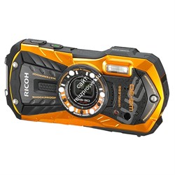 Влагозащищенная компактная фотокамера Ricoh WG-30 Wi-Fi оранжевый с серыми вставками - фото 108218