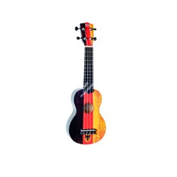 WIKI UK/DE - гитара укулеле сопрано, липа, рисунок "немецкий флаг", чехол в комплекте - фото 114632