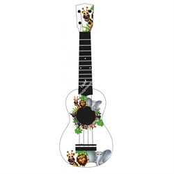 WIKI UK/ANIMALS - гитара укулеле сопрано, рисунок "животные", чехол в комплекте - фото 117671