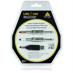 BEHRINGER LINE2USB - линейный стерео USB-аудиоинтерфейс (кабель), 44.1кГц и 48 кГц, длина 2 м. - фото 118952