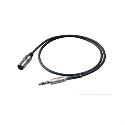 PROEL BULK230LU05 - микрофонный кабель, 6.3 джек стерео <-> XLR (папа), длина - 0.5 м - фото 119121