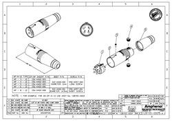 AMPHENOL AP-6-12 - разъем кабельный  6 контактов, "папа", корпус - пластик, черный - фото 119335