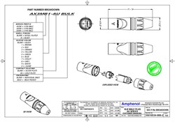AMPHENOL AX5M - разъем XLR кабельный папа , 5 контакта, точеные контакты, цвет - никель - фото 119371