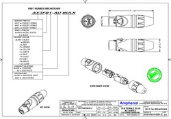 AMPHENOL AX3FB - разъем XLR кабельный мама , 3 контакта ,точеные контакты, цвет - черный - фото 119389