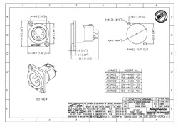 AMPHENOL AC3MDZ - разъем XLR панельный папа , 3 контакта, квадратный фланец, цвет никель - фото 119401