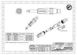 AMPHENOL TM2PJ - джек моно, кабельный, 6.3 мм,  цвет никель, зажим Jaws,  колпачок пластик - фото 119446