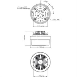 EIGHTEEN SOUND HD2020/8 - драйвер 1,4", феррит, 8 Ом, 70 Вт, 108dB, 1000...20000 Гц - фото 119849