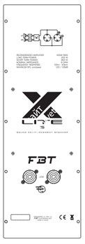 FBT X-LITE 15 - двухполосная пассивная акуст. система, 250 Вт, 8Ом, 68 Гц-20 кГц - фото 120260