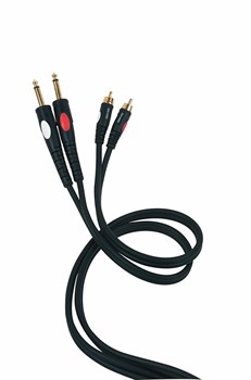 Die HARD DH535LU3 - Проф. аудио кабель,  2х джек моно 6.3мм <-> 2х RCA, длина 3 м - фото 123142