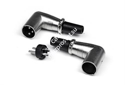 INVOTONE XLR3M200C - разъем XLR 3Р, папа, кабельный, угловой, корпус металл - фото 123320