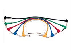 ROXTONE PTC005/0,15  Набор Межблочных кабелей, Диаметр: 5mm, 2x6,3mm mono Jack, поставляется в наборе 6 цветов, 0,15м. - фото 150997