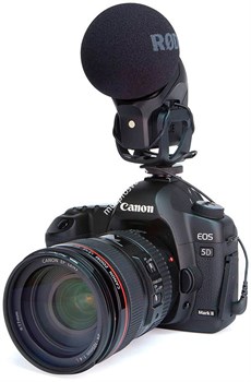 RODE Stereo VideoMic стерео накамерный микрофон  для использования совместно с цифровыми видеокамерами, диаграмма направленности: суперкардиоида, частотный диапазон: 40Гц-20кГц, выходной импеданс: 200 Ом, сигнал/шум: 74 дБ (1 кГц на 1 Па), эквивалентный ш - фото 152817