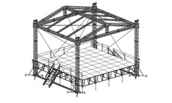 Сценический комплекс с замкнутым коньком с размером подиума 9,6 х 9,6 м, с электрической лебедкой. - фото 155465