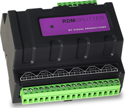 VISUAL PRODUCTIONS RdmSplitter (TERMINAL) Сплиттер-усилитель DMX+RDM с креплением на DIN-рейку. 6 портов.Адаптер A090171,A090172 - фото 155799