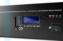 Профессиональный микшер-усилитель cо встроенным модулем источника сигнала (MP3/FM/Bluetooth) используемый для качественных систем трансляции фоновой музыки и оповещения, 120W/100V, 3 line in, 2 mic/line in (настраиваемый приоритет, фантомное питание), упр - фото 156881