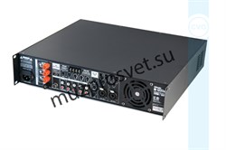 Профессиональный микшер-усилитель cо встроенным модулем источника сигнала (MP3/FM/Bluetooth) используемый для качественных систем трансляции фоновой музыки и оповещения, 120W/100V, 3 line in, 2 mic/line in (настраиваемый приоритет, фантомное питание), упр - фото 156882