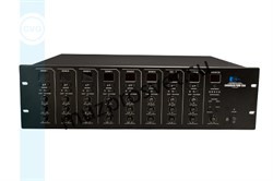 Профессиональная звуковая матрица-предусилитель 8х8 каналов, 4х2RCA line in, 4x3pin-EuroBlock balance in, 8x3pin-EuroBlock balance out - фото 156921