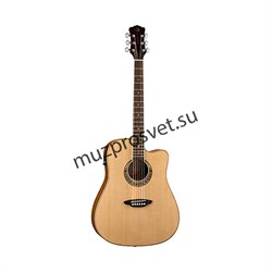 LUNA MUS DN C QA BURST - электроакустическая гитара с вырезом, кельтский узор, табачный санбёрст - фото 159642