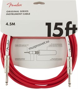FENDER 15' OR INST CABLE FRD инструментальный кабель, красный, 15' (4,6 м) - фото 161555