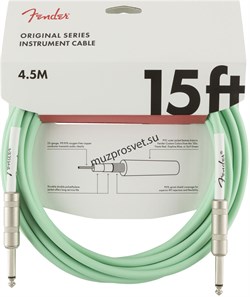 FENDER 15' OR INST CABLE SFG инструментальный кабель, зеленый, 15' (4,6 м) - фото 161557