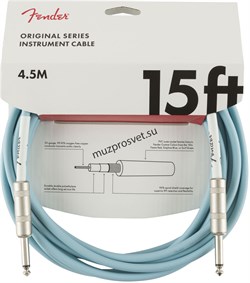 FENDER 15' OR INST CABLE DBL инструментальный кабель, синий, 15' (4,6 м) - фото 161572
