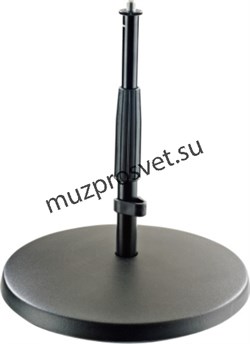 K&M 23320-300-55 настольная микрофонная стойка прямая, звукопоглощающая литая основа, в 217-347 мм, черная - фото 162474