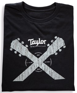 TAYLOR 15814 Taylor Double Neck T, Black- S Футболка мужская c логотипом Taylor, цвет черный, размер S - фото 162813