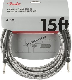 FENDER FENDER 15' INST CABLE WHT TWD инструментальный кабель, белый твид, 15' (4,6 м) - фото 162922