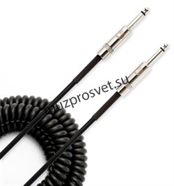 PLANET WAVES PW-CDG-30BK 30FT CS COILED INST CBL BK витой инструментальный кабель, 9.15 м, черный - фото 163008