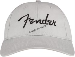 FENDER EMBROIDERED LOGO DAD HAT, SILVER кепка, цвет серый - фото 163693