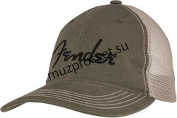 FENDER EMBD LOGO SFT MESH SNAPBACK, OLIVE/KHAKI кепка, цвет хаки - фото 163708